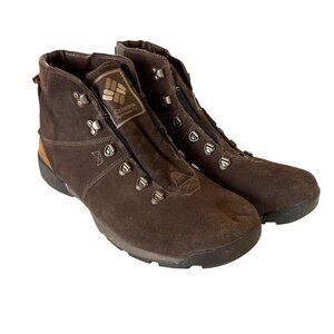 Columbia Hiking Ankle Boots 14 Mens Brown Suede D Ring Lacing BM3866-231